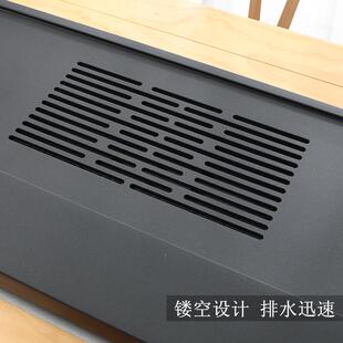 然乌金石茶盘储水单盘石材一板体整块石家用客厅台石头茶托茶 镂