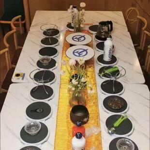 长桌转盘适合家用长方形餐桌专用托盘手动便携式旋转转动圆盘底座