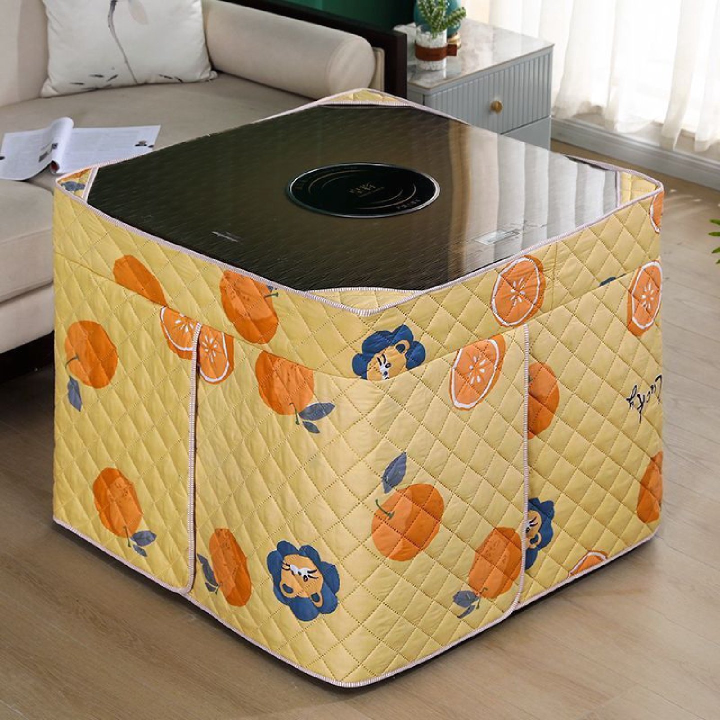 分体揭盖正方形烤火炉罩加厚夹棉桌罩双面烤火桌罩套开孔烤火罩子,居家布艺,微波炉罩,淘宝优惠券,粉丝福利购,淘宝优惠卷