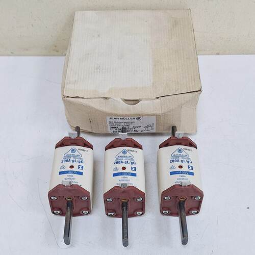 Jean Muller N2005207 FuseLinks 200A 400V AC gLgG Lot of 3 pc