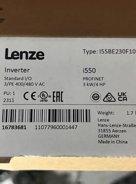 伦茨Lenze I55BE230F10V1007LS 变频器 - 30 千瓦 全新已经开箱