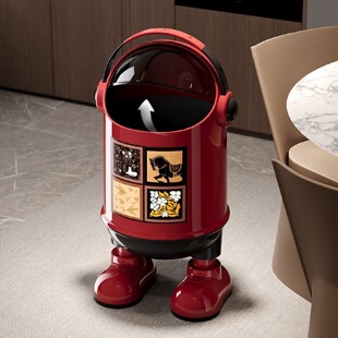 家用垃圾桶2025新款太空人大容量中古风中式内外双桶隔绝异味纸篓