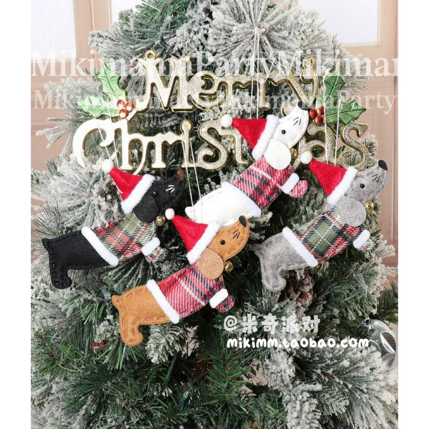 新品圣诞节装饰品圣诞树挂件穿衣腊肠狗小吊饰圣诞用品橱窗