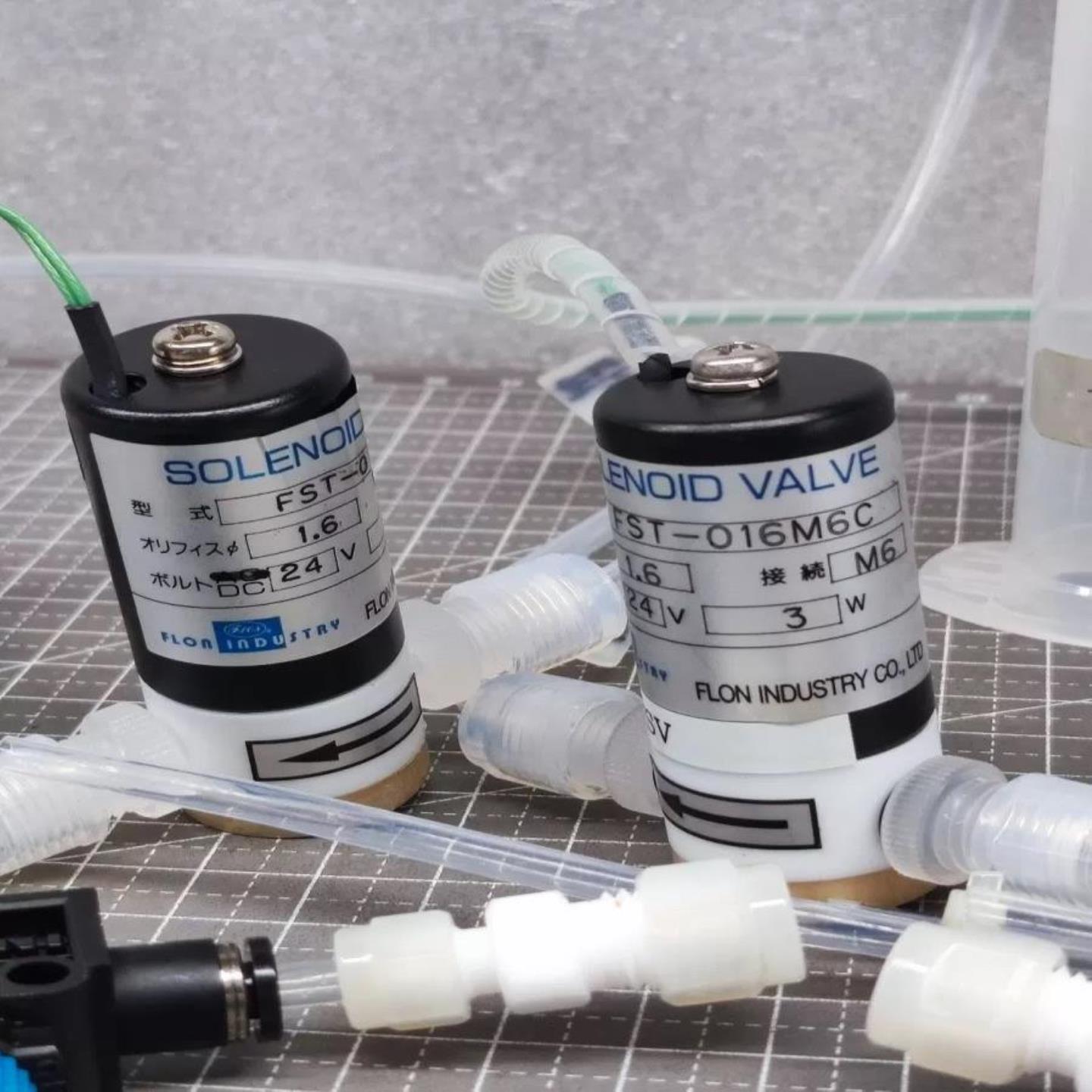 售前询价PTFE二通母电磁阀 FST-016M6C DC24V 3W里海电子