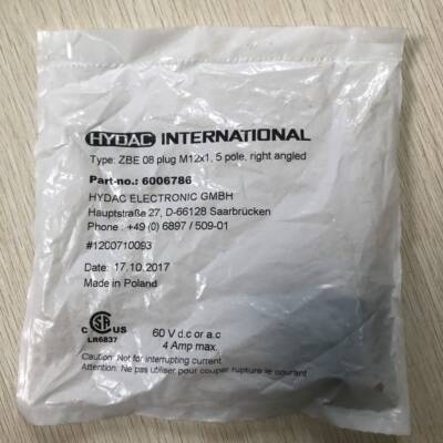 配件现货促销 全新原装 贺德克 6006786 ZBE 08 PLUG M12*议价