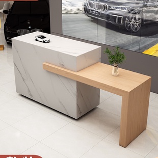 公司前台接待台前台桌吧台迎宾台美容院酒店大厅小型定制柜台桌子
