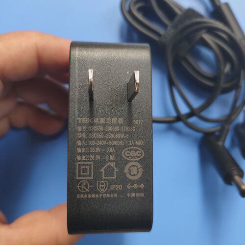 TEK添可吸尘器两头输出26V0.8A电源适配器DSC550-260080W-5充电器