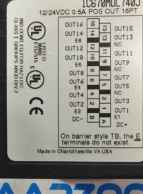 FanucIC670MDL740J二手输出模块正16PT24VDC0.5AGE
