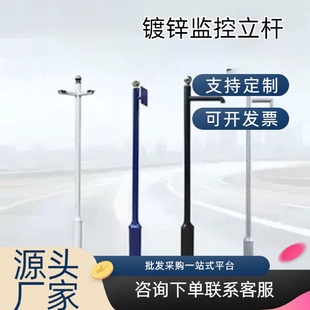 5米镀锌监控立杆带预埋件工业园区安防监控支架防锈安装杆