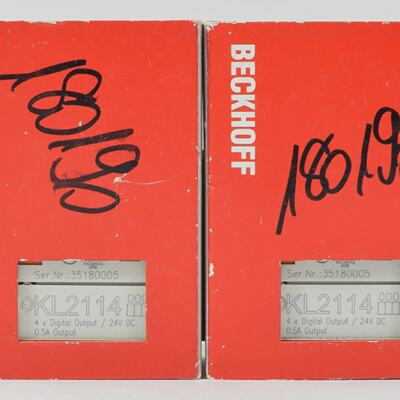 Beckhoff 4 fach Digitale Ausgangskarte24V DC 05A KL2114 2Stk