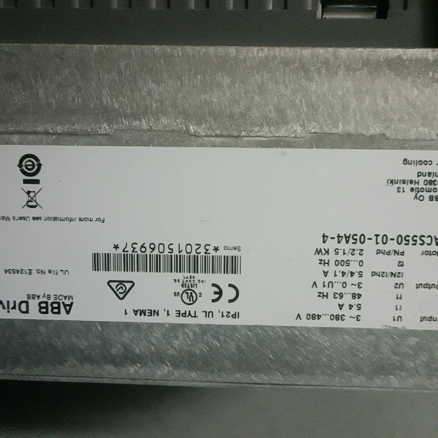 ABB变频器ACS550-01-05A4-4,二手拆机,成色--议价商品