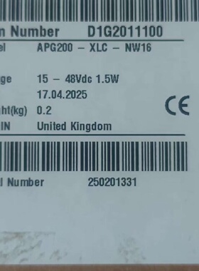 询价-爱德华APG200XLCNW16真空计型号D1G201