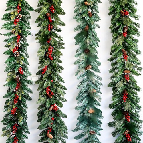 青檬圣诞加密2.7米PEPVC装饰植绒藤条圣诞节节点门挂装饰挂件