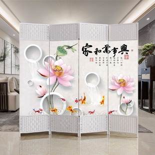 简易屏风隔断折屏客厅卧室遮挡简约现代折叠移动办公家用屏障 中式
