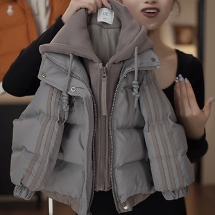 儿童加棉加厚假两件防寒棉服男女宝超厚洋气冬款抗寒保暖棉衣外套