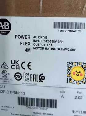 AB罗克韦变频器，22F-D1P5N113~询价