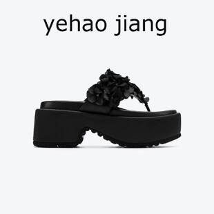 外穿2025新款 女夏季 小众夹趾增高厚底人字凉拖 8CM拖鞋 赵昭仪同款