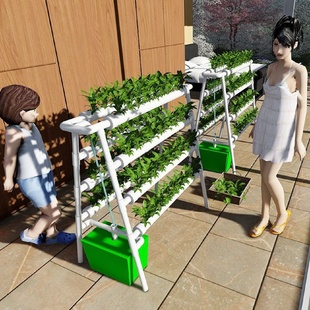 管道种植架两排种植种菜神器无土栽培草莓架阳台水培四层蔬菜无土