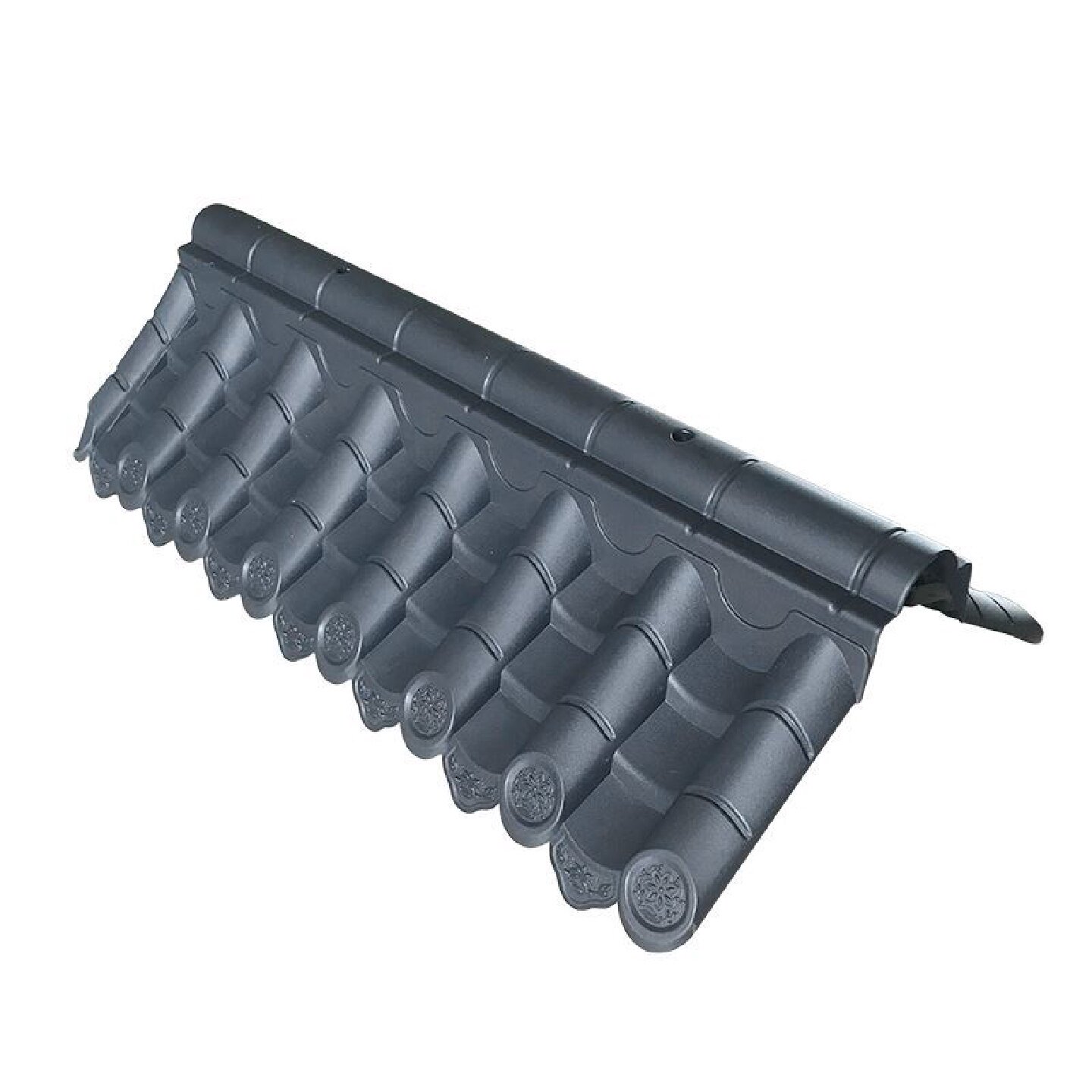 水泥墙体围墙瓦中式围一压瓦墙头帽仿古水L泥瓦青顶古建墙头一体 - 实物图