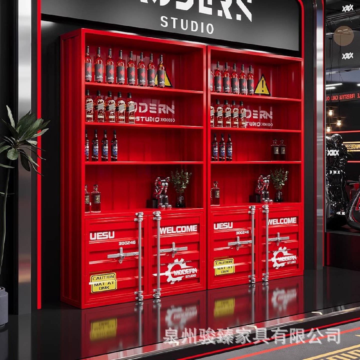 工业风铁艺酒架酒柜展示架餐厅饭店置物架酒吧创意商用红酒展示柜
