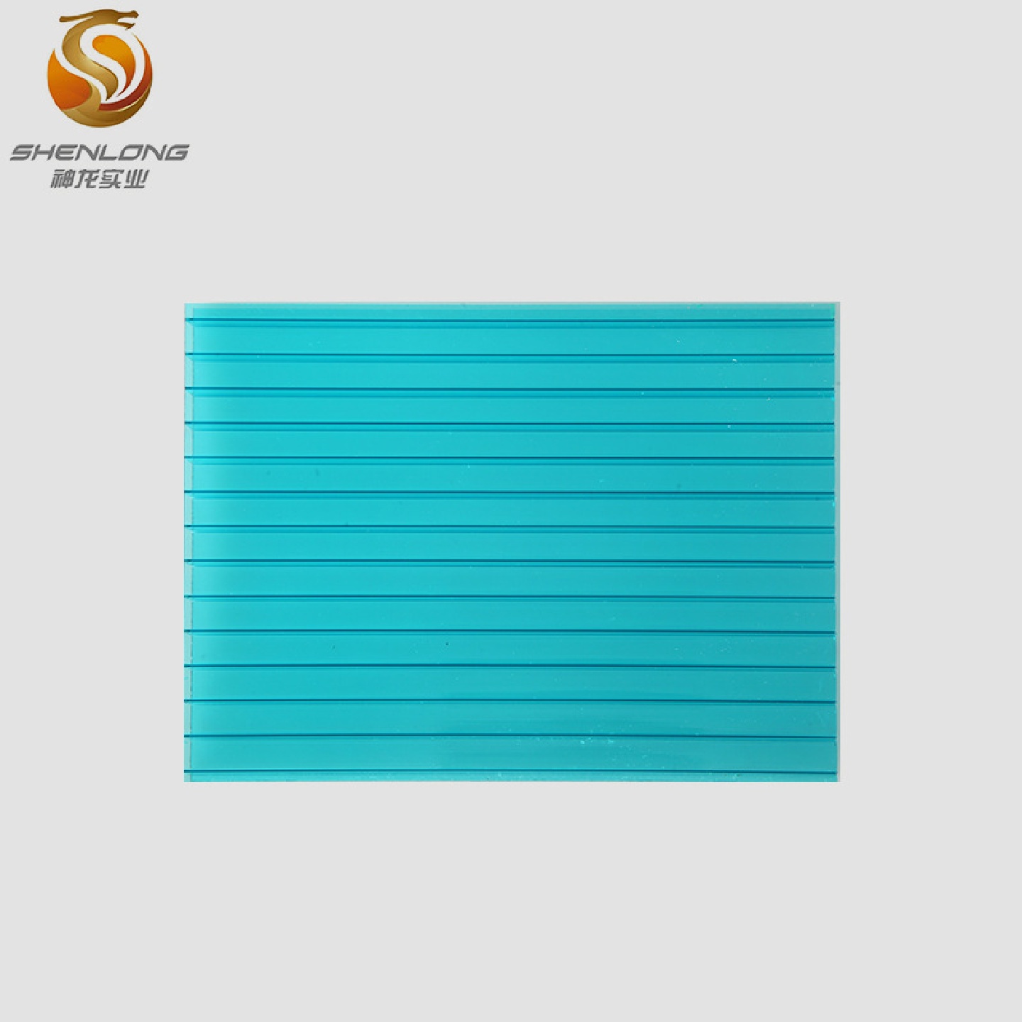 双层车库雨棚板聚碳酸酯PC10MM湖蓝阳光板温室透明阳光板