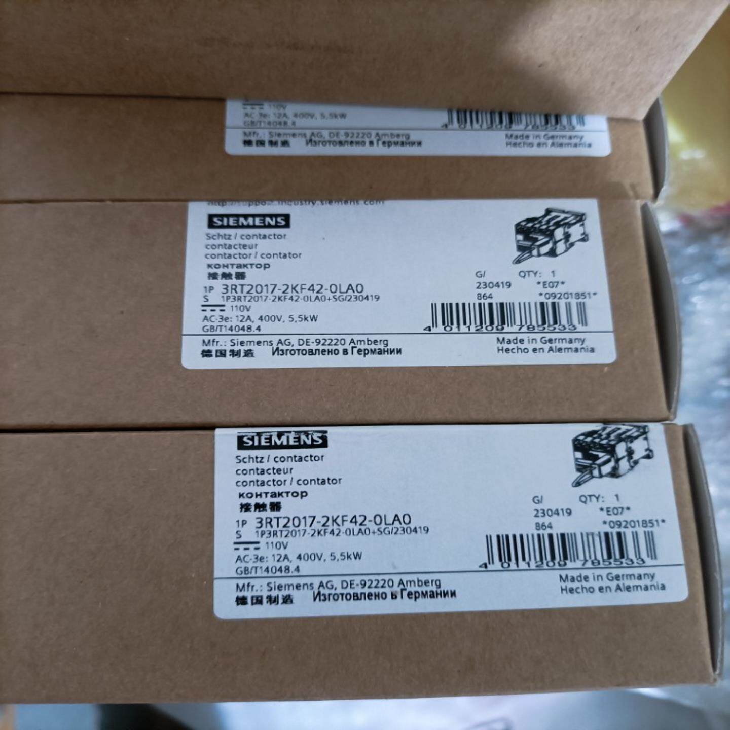 3RT2017-2KF42-0LA0西门子接触器全新原装正品现货