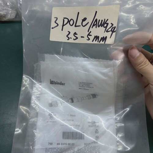询价-binder宾德3P接头型号3poleAWG