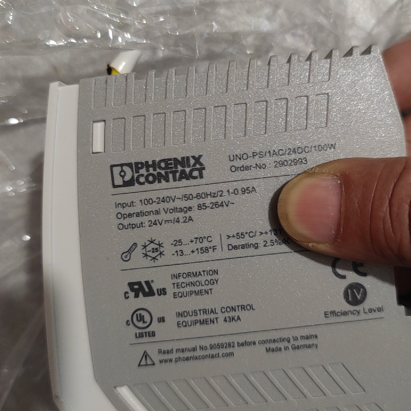 菲尼克斯电源拆机的UNOPS1AC24DC10 - 实物图