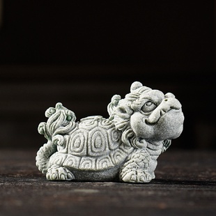 饰鱼缸盆栽工艺装 龙龟茶宠摆件金钱龟家居客厅茶桌办公室装 饰品