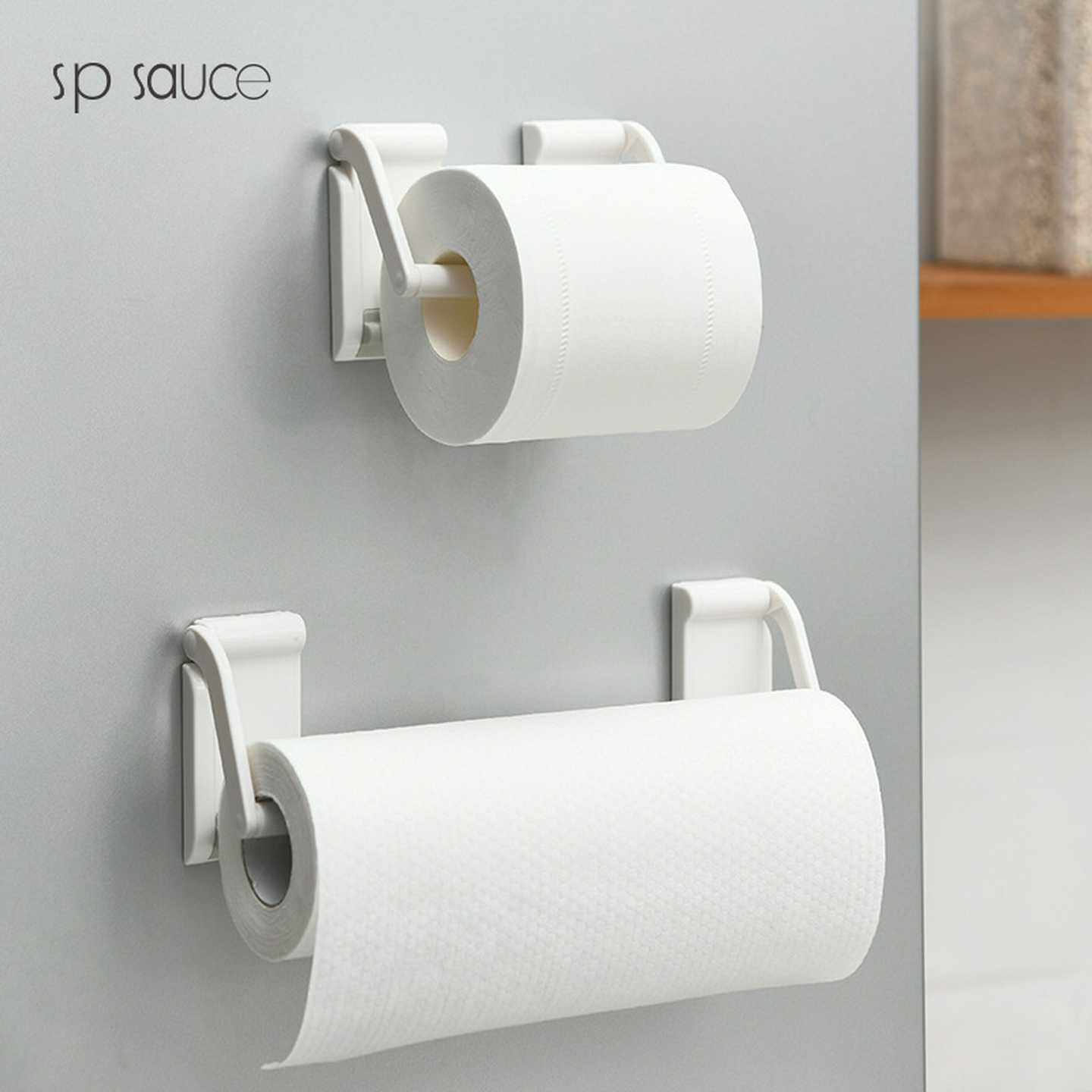 冰箱磁吸纸巾架厨房用纸挂架保鲜袋收纳神器保鲜膜卷纸侧面置物架