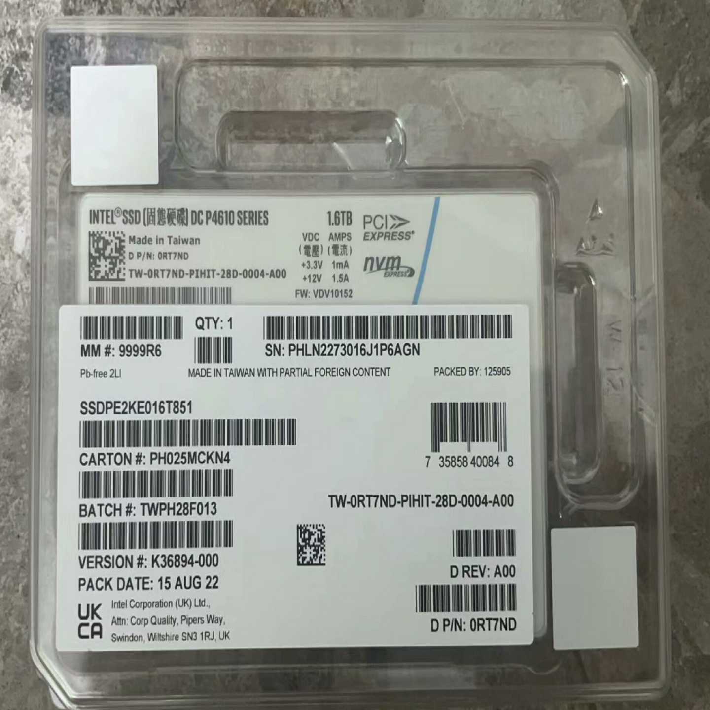 英特尔P4610U.2Nvme1.6tbSSD固--议价商品