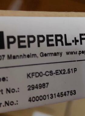 议价KFD0-CS-Ex2.51P倍加福安全栅  货号294987全新原装现货库存