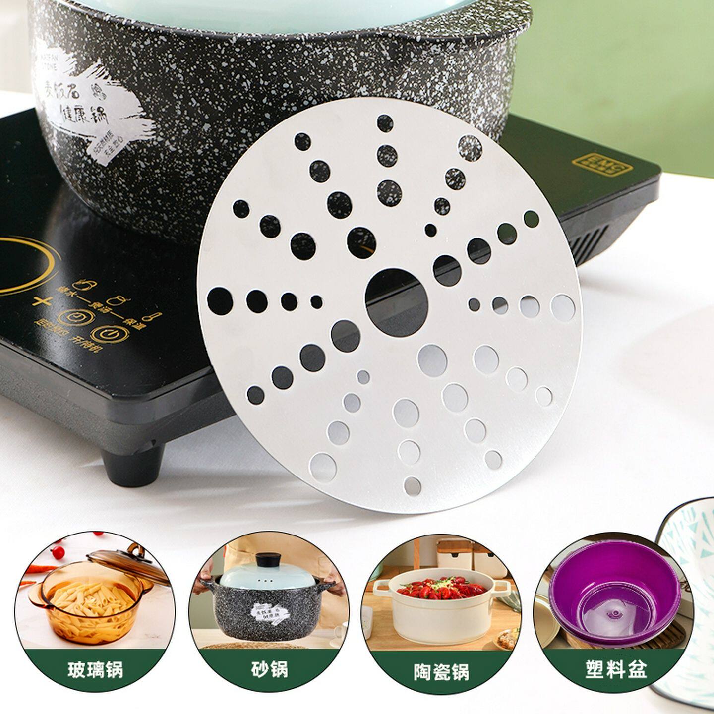 砂锅导热片电磁炉不锈钢导磁片陶瓷煲康宁玻璃锅内底部专用传热板