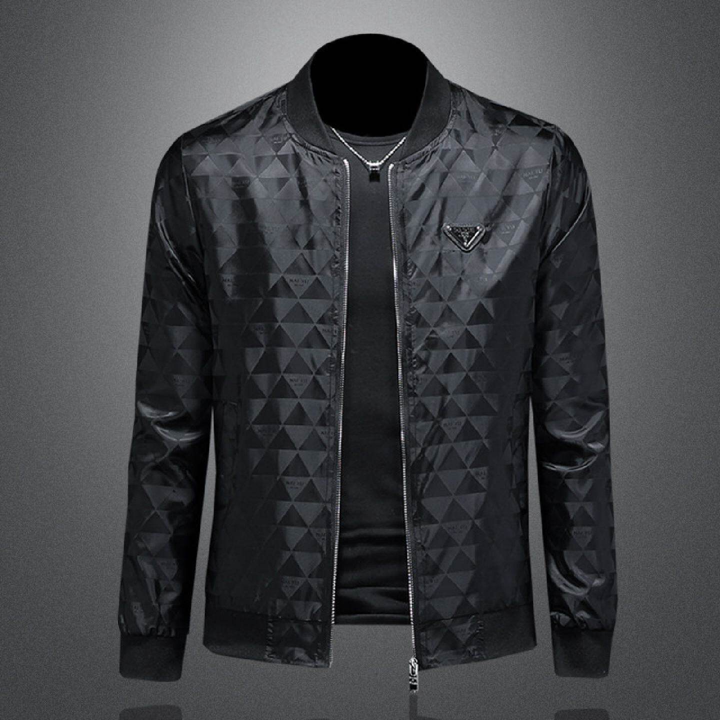 欧货潮牌立领夹克男士春季酷帅百搭休闲拉链衫欧洲站潮牌大码外套