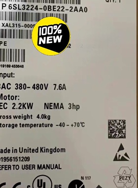 6SL32240BE222AA0西门子全新G120变频器