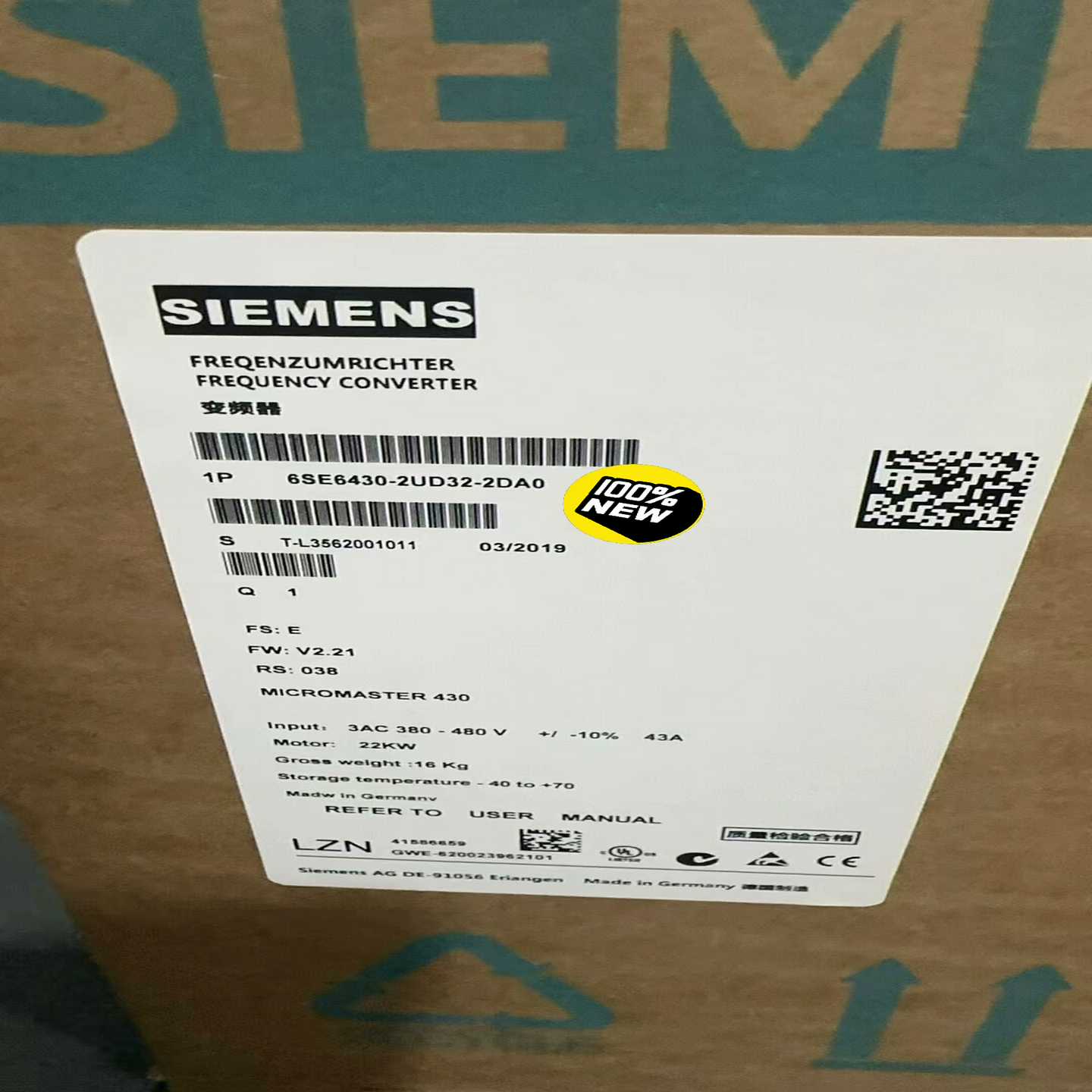 6SE6430-2UD32-2DA0/2DB0西门子全新MM--议价商品