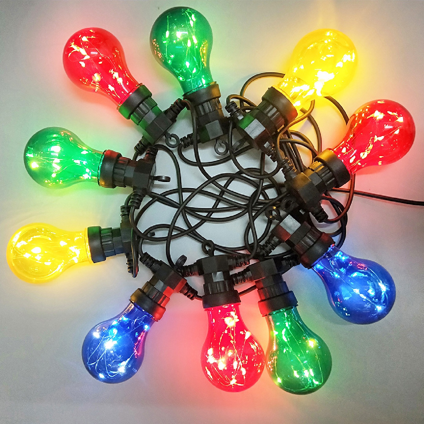 G60灯泡户外防水跑马可连接带控LED灯串圣诞婚礼节日节庆装饰彩灯