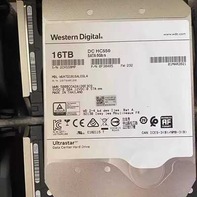 询价西部数据WD/西部数据HC550He氦气16T10t