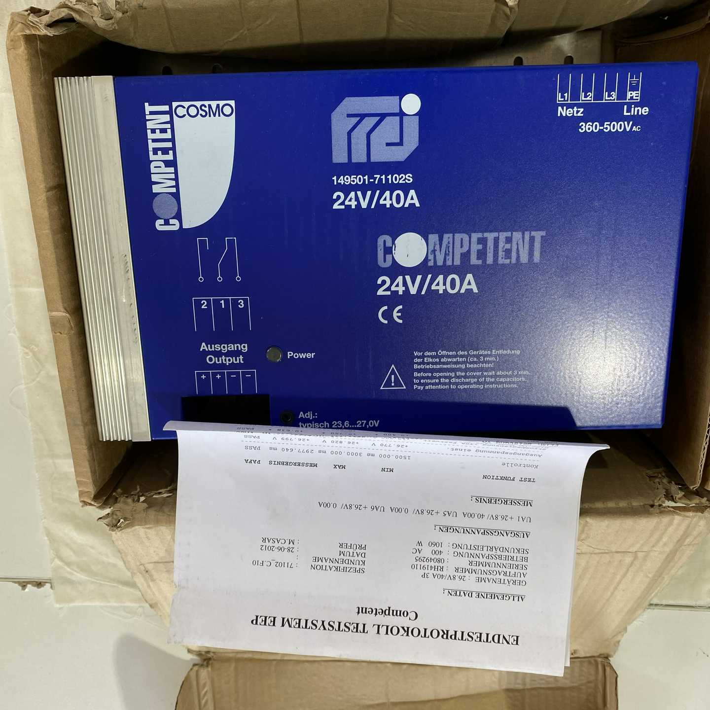 【请询价】德国COMPETENT 24V40A电源型号149501