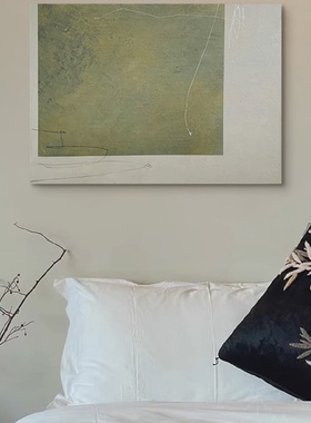 现代极简艺术抽象装饰画高级感绿色玄关过道挂画餐厅卧室客厅壁画