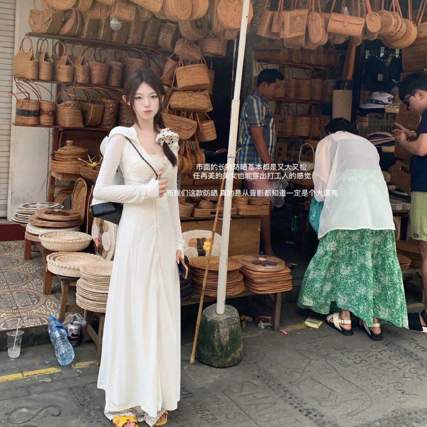 防晒衣长款全身2025夏季原纱薄款防紫外线修身冰丝防晒服连衣裙女