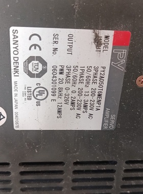 三洋伺服驱动器PY2A050T6MENP1A