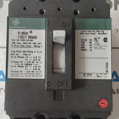 Interruttore Automatico General Electric Ge THED136100 HIBRE