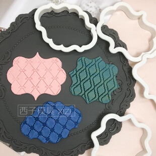4件套欧式对话框翻糖蛋压印蛋糕模具曲奇饼干塑料制作工具压