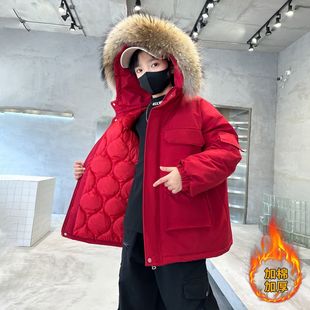 男童棉服冬季2025新款儿童棉袄中大童洋气棉衣加厚男孩超好看外套