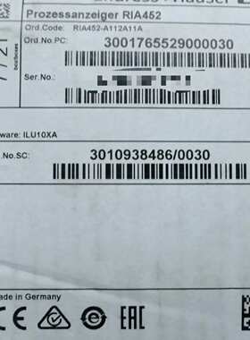 询价*EH数显仪RIA452A112A11A带泵控制功能