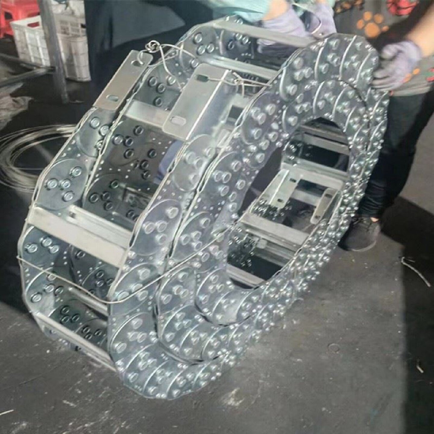 JR2矩形金属软管钢制坦克拖链机床穿线电缆DTG保护套工程加强链