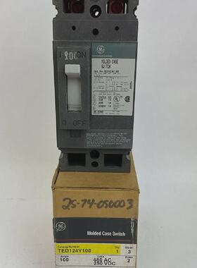 GE TED124Y100 MOLDED CASE SWITCH 2POLE 100AMP 480VAC 250VDC
