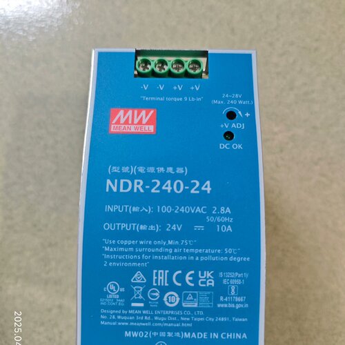 全新明纬电源型号NDR24024输入电压10024