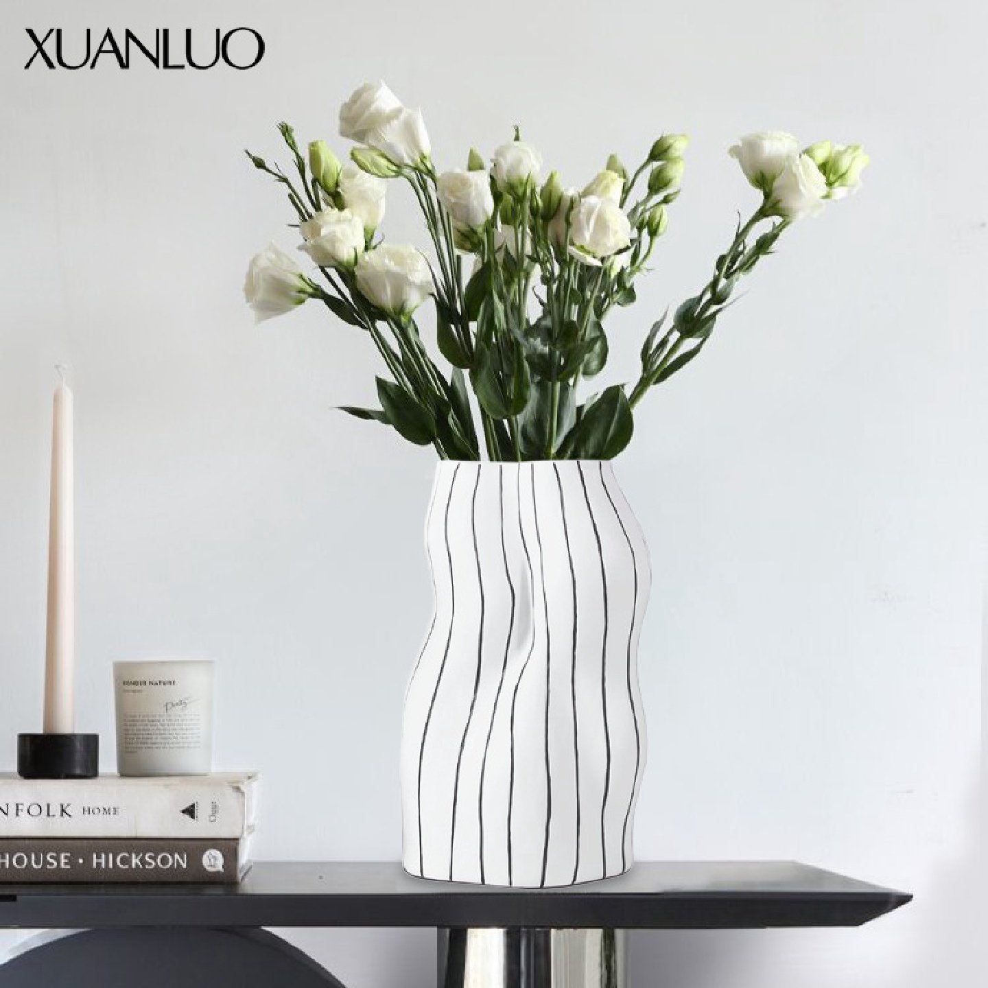 创意异形黑白条纹树脂花瓶装饰品客厅电视柜插花器样板间软装摆设,特色手工艺,其他特色工艺品,淘宝优惠券,粉丝福利购,淘宝优惠卷